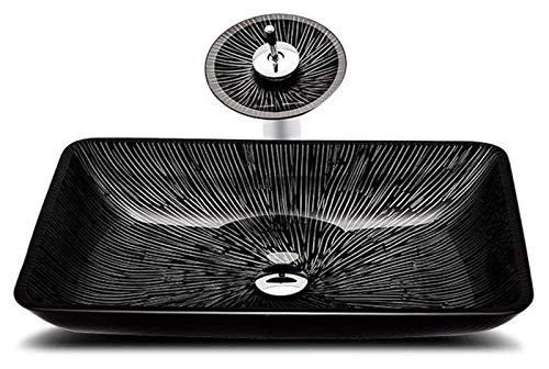 ERoomQ 洗面台 洗面台 シンク カウンターの上 バニティシンク 強化ガラス カウンター上 浴室 洗面所 ボウル 放射線 パターン 洗面台コンボ