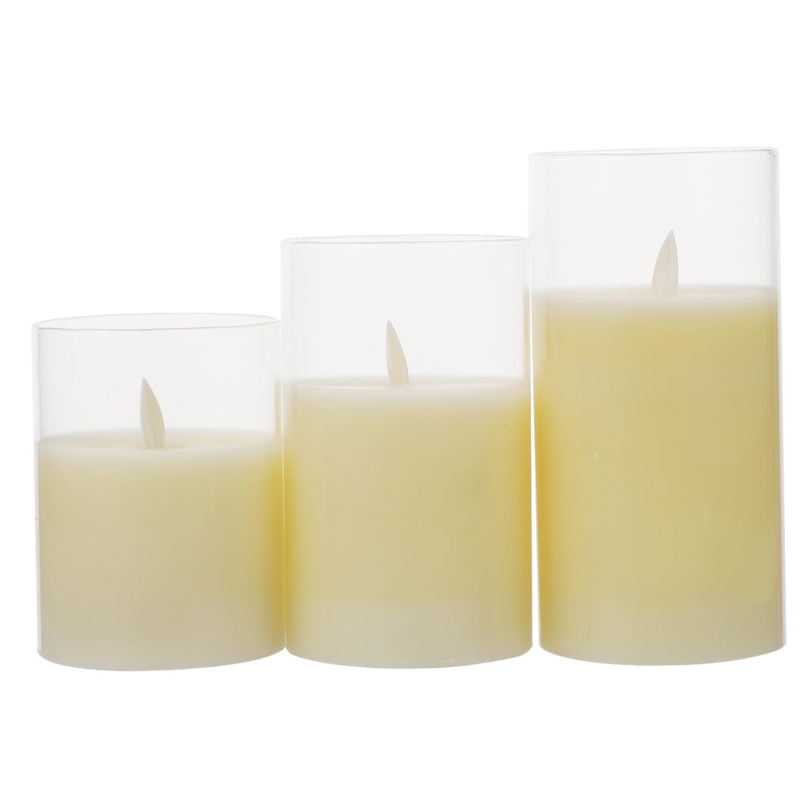 Housoutil Set di 3 Candele LED senza Fiamma con Telecomando Realizzate in Paraffina e Vetro Pratiche e Sicure la Famiglia Perfette per Decorazioni Ambientali