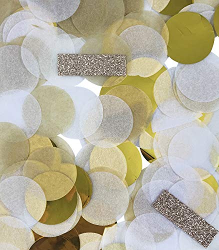 TECCA Confetti - Premium Quality Gold Confetti with Gold Glitter Accents - Specially Crafted for Weddings, Anniversaries, Baby Showers, Birthdays, Arts & Crafts, Packaging