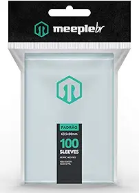 MeepleBR Sleeves - PADRÃO (63,5x88mm), 100 Unidades, TCG, Plástico para Proteção de Cartas