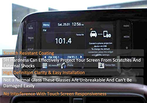 Image of Glass 9H Unbreakable Matte Finish Screen Protector Compatible With Hyundai Grand I10 Nios Amt Sportz Crdi (Diesel) Car Touch Screen Infotainment Navigation System(7 Inch)