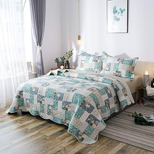image for Kasentex Country-Chic Printed Pre-Washed Quilt Set - Microfiber Fabric