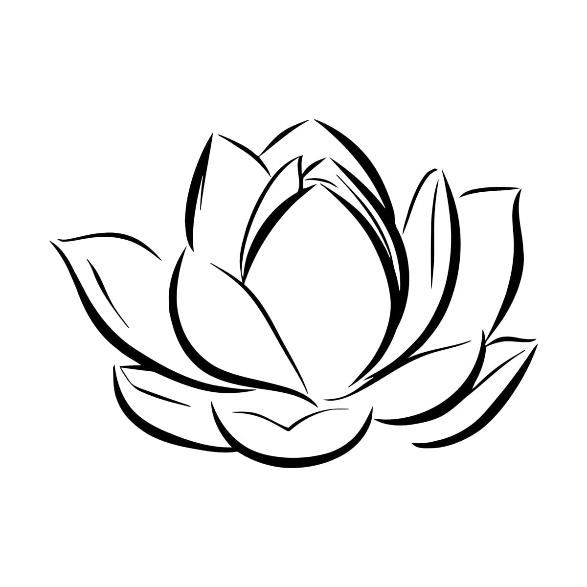 Lettering Decals Lotus Flower Bud Petals Plant 36x51.3cm Personalized Customization Small Black โ image 1