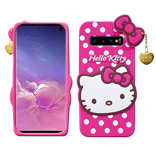 Image of Unirock Hello Kitty Back Case Cover for Asus Zenfone Max Pro M1| 3D Cute Hello Kitty Case |Soft Silicone Rubber Back Cover with Pendant Kitty Cover for Asus Zenfone Max Pro M1 (Pink)