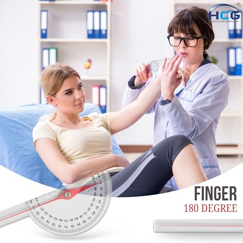 Image of Goniometer Set of 3 | Transparent Plastic Protractor 6 inch, 8 inch, 12 inch | 180 Joint Angle Measurement Tool for Physiotherapy, Ortho, Physical Therapy, Rehabilitation Use