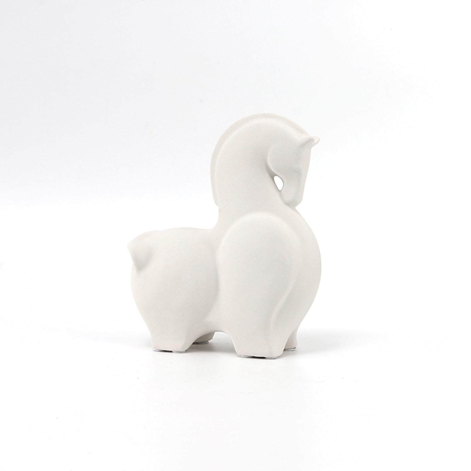 Tauzveok Ceramic Horse Deco Statue, Modern Abstract Horses Deco Sculpture, for living room, bedroom, dining room, office, home decor items sculptures,White A