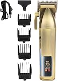 RASRGTRQ Hair for Men Retro Clipper LCD Digital Display Oil Head Salon Trimmer
