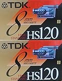 2 Pack TDK HS120 8mm High Standard Video Cassette Tape