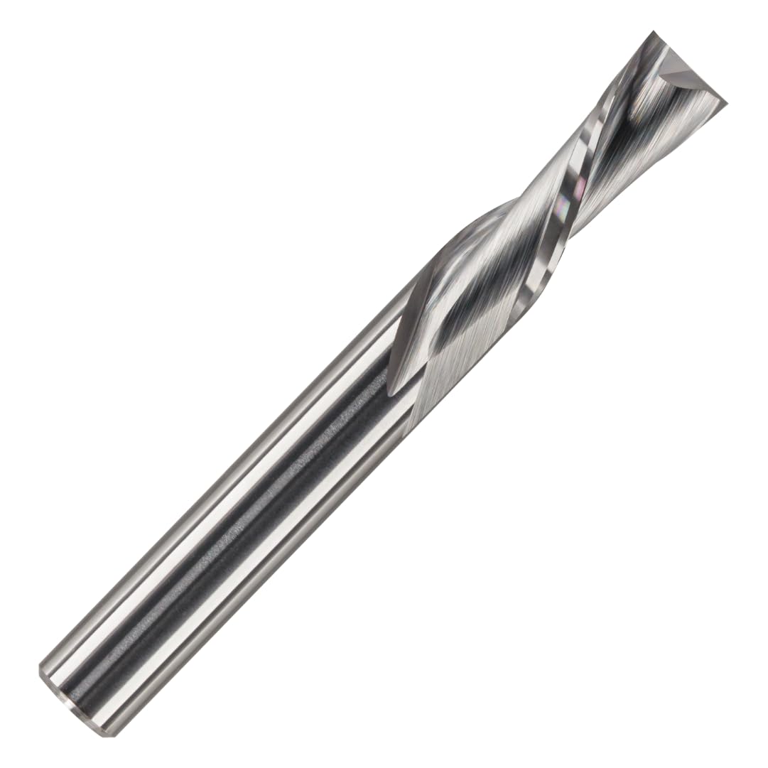 Rennie Tools - 4mm Cutting Diameter x 17mm Flute x 4mm Shank Solid Carbide Down Cut 2 Flute Spiral Router Bit / Cutter For Soft & Hard Woods, MDF, Laminated Plywood, Particle Board Etc. — image 1