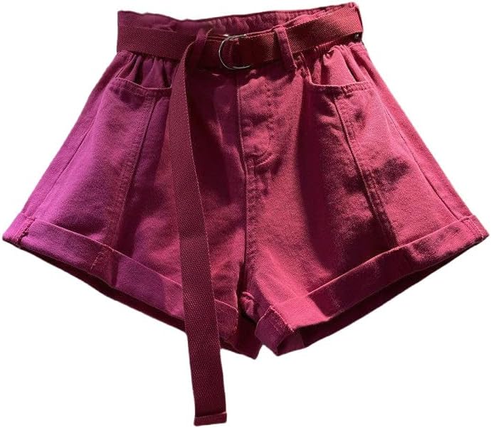 Casual Summer High-Waist Rolled-Up Wide Leg Shorts Versatile Slimming Hot Shorts