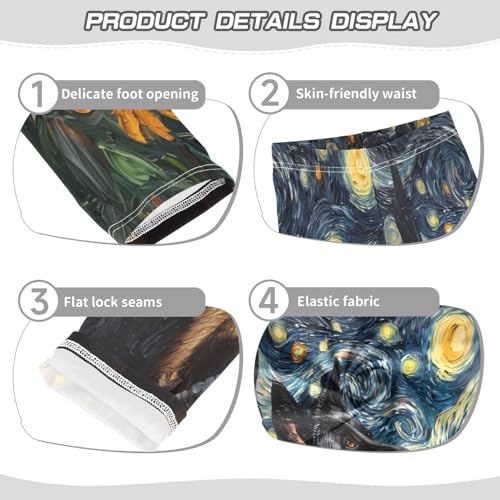 Toddler Girls Leggings Printed Yoga Pants Leggings Dogs Sunflowers Stary Sky for Kids3