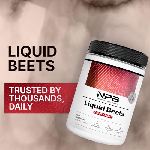 Image of Nature's Pure Blend Organic Beet Root Powder - Nitric Oxide Booster L-Arginine - Liquid Beets for Blood Flow Circulation & Energy - Pre-Workout Endurance Support - 8,000 MG