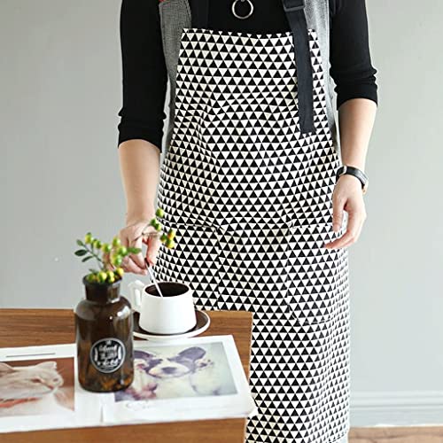 Tablier de cuisine SSDD 8337 en pure coton noir avec sangle réglable - 4