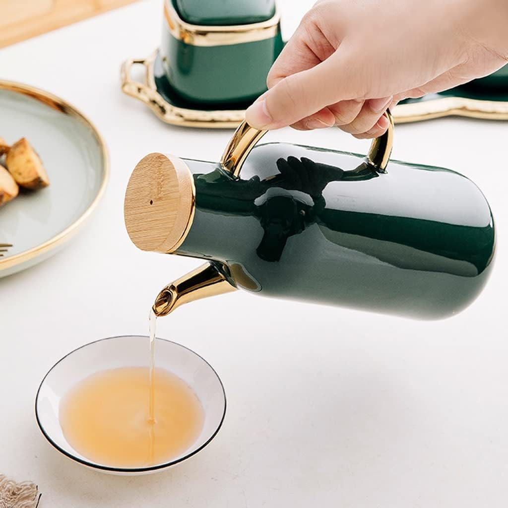 Oil Dispenser for Kitchen Olive Oil Bottle Ceramic Oil Pot Soy Sauce & Vinegar Pot Seasoning Bottle Set for Home Kitchen Restaurant Spray Bottle(B,S 200ml)