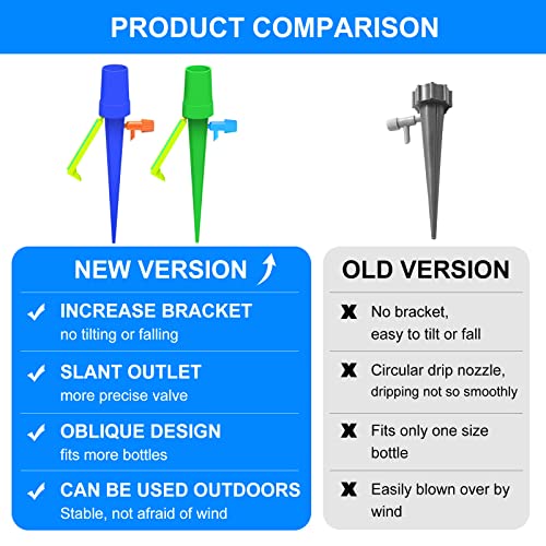 Self Watering Spikes, Adjustable Plant Watering Spikes With Slow Release Control Valve Switch, Insert Spikes Stakes, Automatic Drip Irrigation Watering Devices For Indoor And Outdoor #TOP3