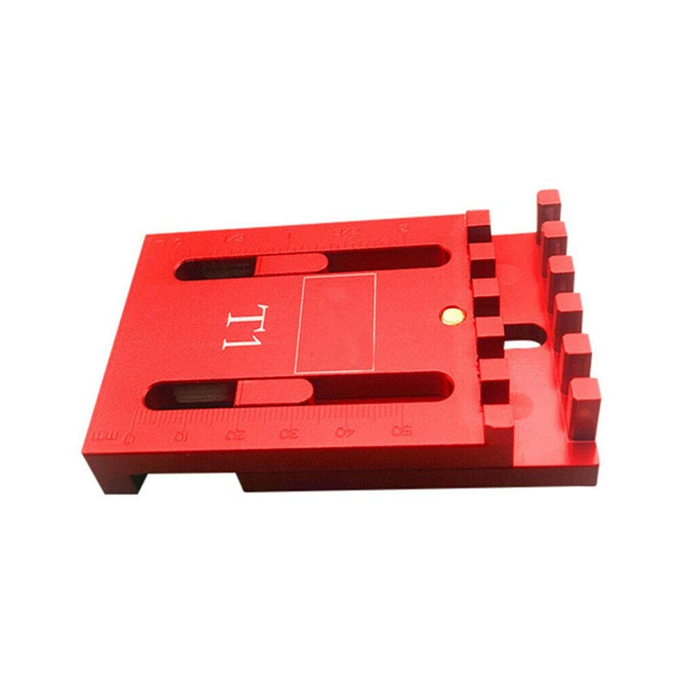 Herramienta de medición Línea de Diente de Sierra Regla Marcado de Herramientas con aleación de Aluminio Profundidad Regla de medición de la Madera Medidor (Color : T1+T2)
