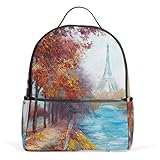 Paquete: incluye 1 mochila. DEZIRO - Mochila de Viaje con Pintura al óleo de la Torre Eiffel