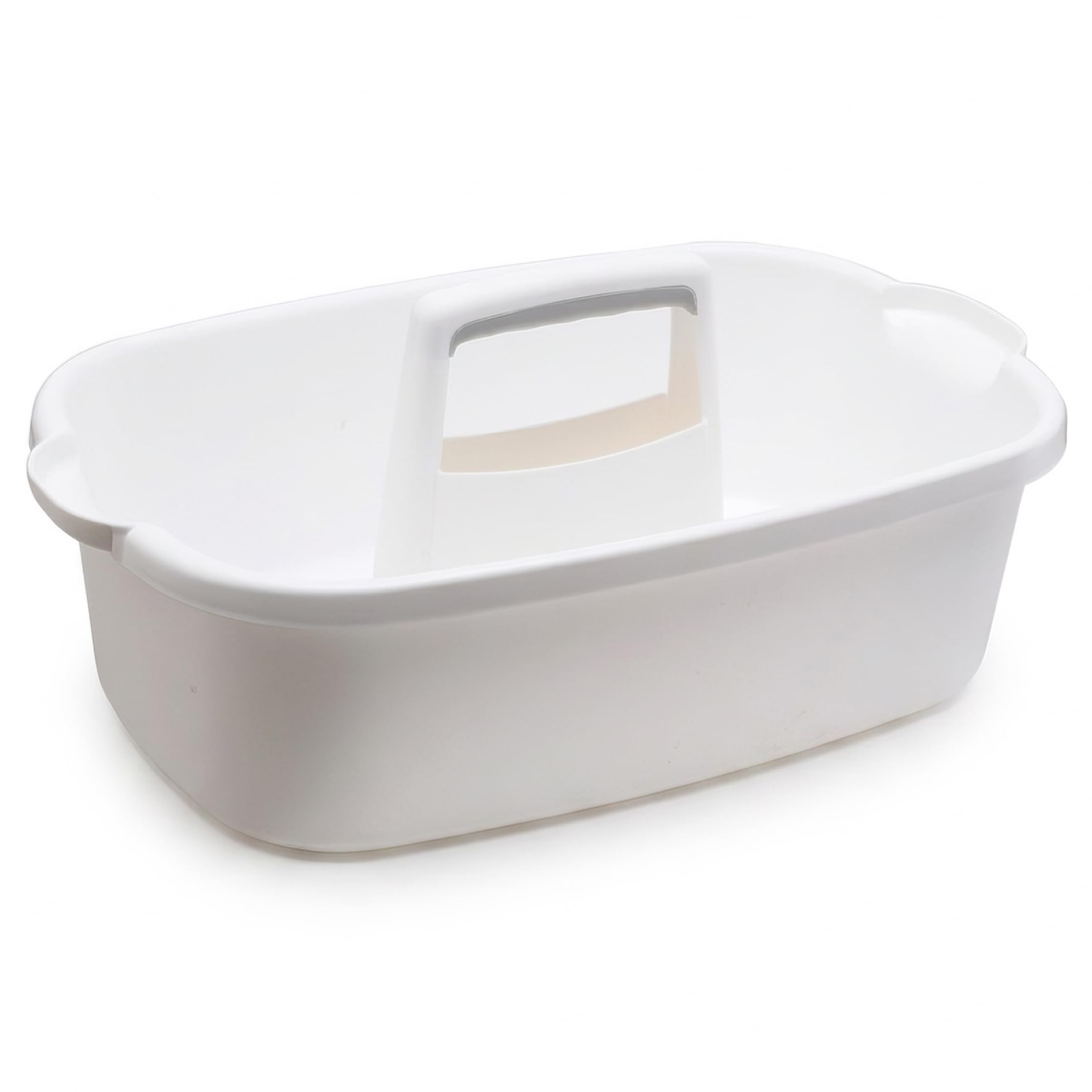 Organizer per prodotti per la pulizia con manico, contenitore per doccia portatile, bianco