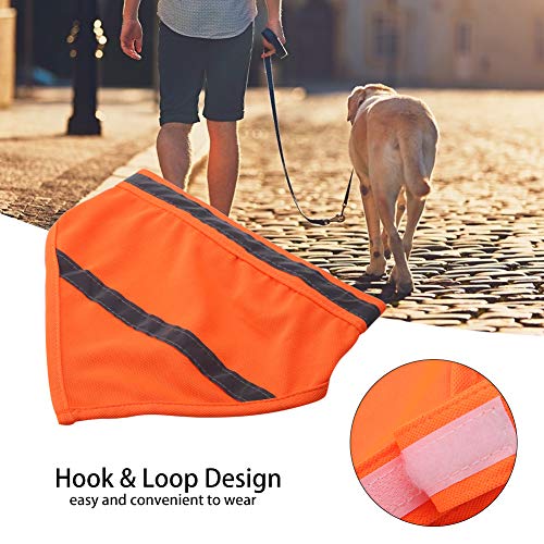 Reflective Dog Bandana Soft Lightweight Fabric with Safety Strip for Dogs and Cats Small Medium Large Sizes Large - Image 3