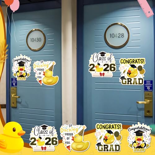 Hoteam 4 imanes decorativos grandes pato graduación miniatura 3