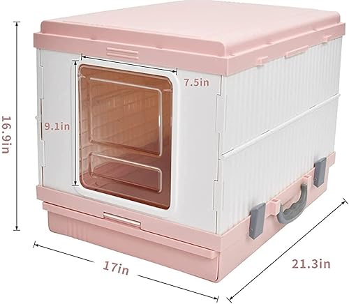Miniatura 4 de ShengdiYage Caja de arena para gatos, cajas de arena plegables portátiles para gatos con cuchara de arena para gatos, bandeja de arena tipo cajón