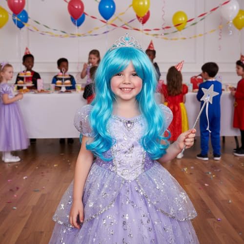 Image of Moira Synthetic Straight Artificial Hair Wig Costume Dressing Cosplay(Shiny Blue)