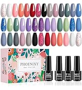 Phoenixy Gel Nagellack Set, 20+3 Stk. Gel Nagellack Schellack Starter Set 5ml Gel Farblack für Na...