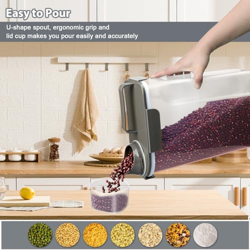 Komzon Recipiente de armazenamento de arroz de 10 lb, armazenamento hermético de recipientes de cere