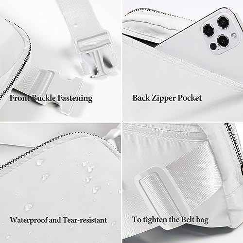 Image of ODODOS Unisex Mini Belt Bag with Adjustable Strap Small Fanny Pack for Workout Running Traveling Hiking, White