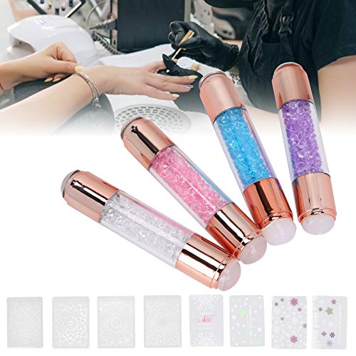 4Sets Manicure Art Stampers Silicone Stamp Pens Nail Stamping Plates Double Ended W/Nail Seal Plate Manicure Stamp Pen for home nail salon use - Image 2