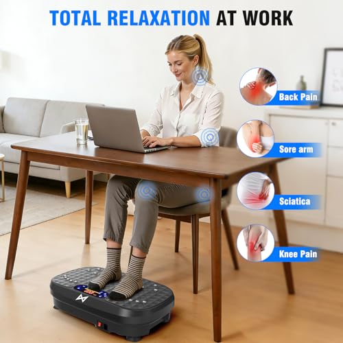 Image of AXV Vibration Plate Fitness Platform Exercise Machine Vibrating Shaking Full Body Shaker Workout Vibrate Stand Shake Board Sport for Weight Loss Fat Burner for Gym Home Office