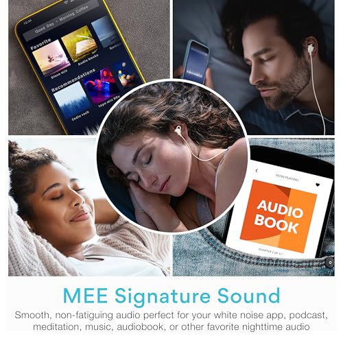 Image of MEE audio SleepTones USB-C Wired Sleep Earbuds for Side Sleepers with Lightweight Low-Profile Silicone Earpieces, Noise Reduction Sleeping Headphones with Built-in Mic & Volume Controls (Beige)