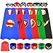 Sinoeem Superhelden Kostüm Kinder 6 Stücke Spielzeug Kostüm mit Maske mit Schnapparmband ab 3-12 Jahren Kinderkleidung Junge Mädchen Geschenke für Kindergeburtstag, Halloween oder Karneva (6 Packs)