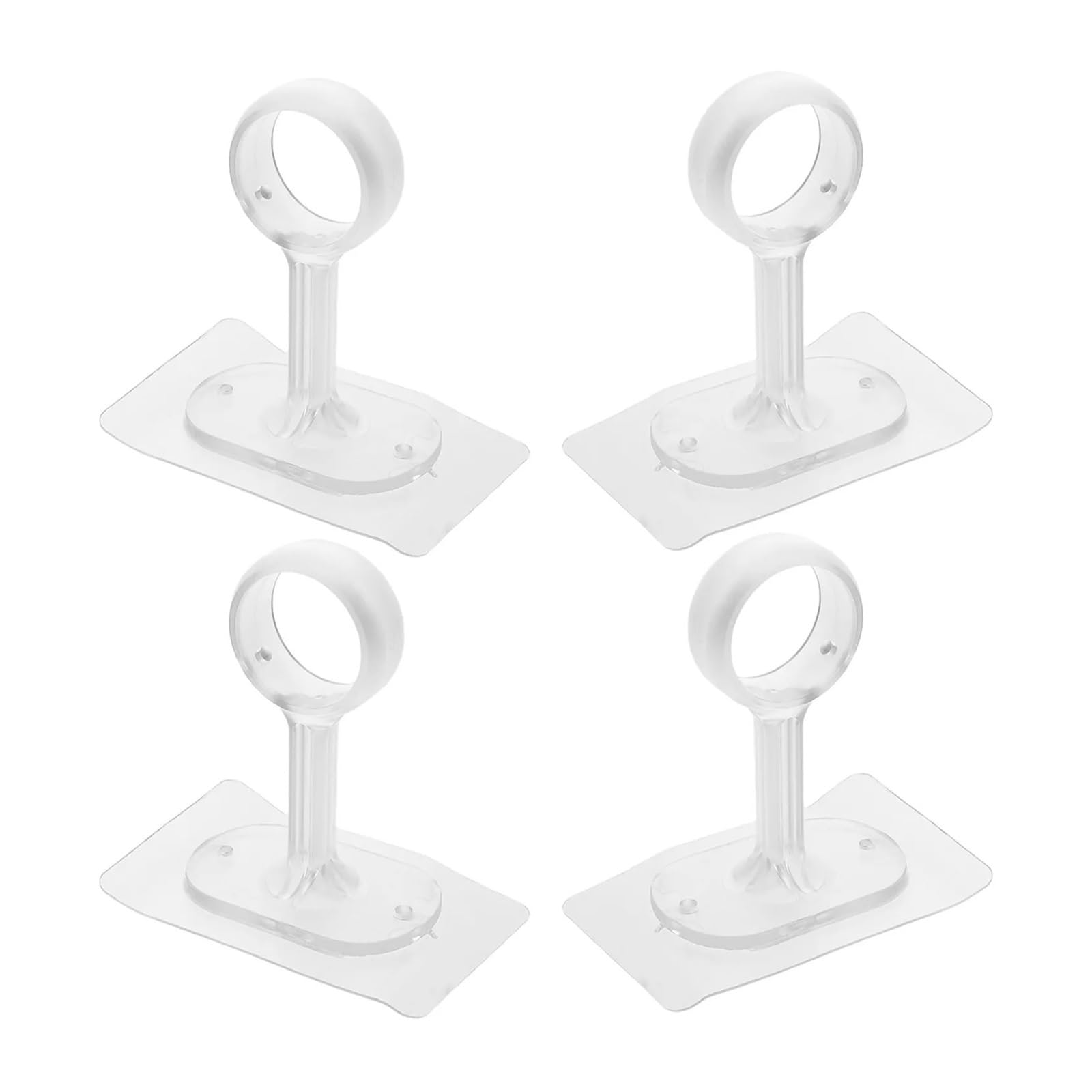 Catchorn Curtain Rod Brackets 4Pcs Adhesive Curtain Rod Ceiling Mount Brackets No Hole Easy Install Kitchen Bathroom Bedroom Glass Walls for Bathroom Balcony Kitchen Cupboard