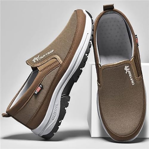Auguscare Mocassins masculinos de lona, sem cadarço, para uso ao ar livre, para uso ao ar livre, ant