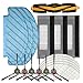 Achort Accesorios de Repuesto para Ecovacs OZMO T8 Robot Aspirador, Kit Accesorios de Recambio para Barredora con 1 Cepillo Principal, 3 Pares Cepillos Laterales, 3 Fltro/Trapo, 5 Trapos Desechable