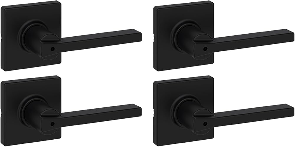 Kwikset Casey Interior Privacy Door Handle with Lock 4 Pack, Door