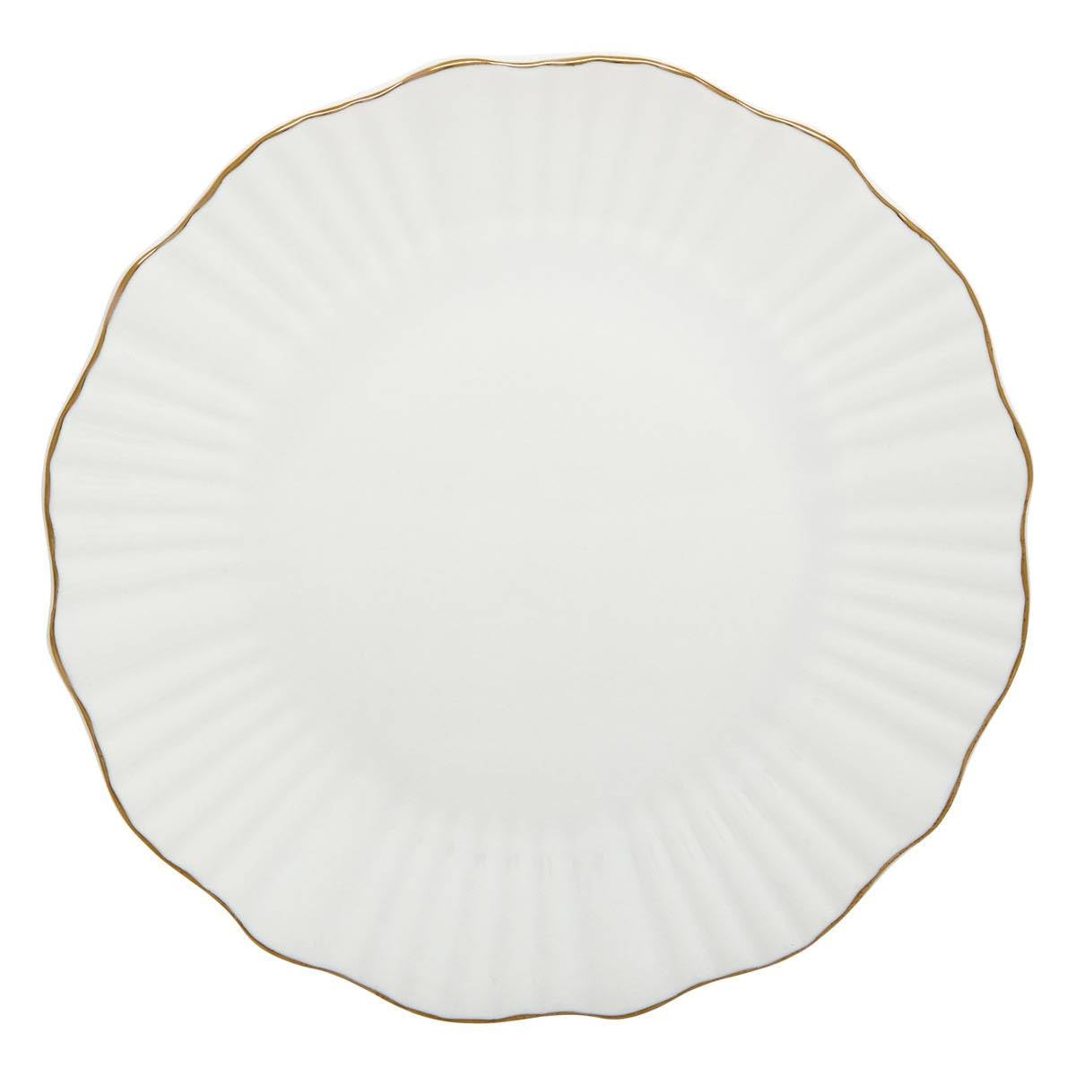 Atmosphera - Lote de 6 platos de postre daphné redondos, de 20 cm de diámetro, en color blanco
