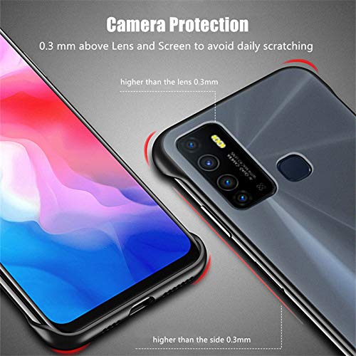 Image of REALCASE Infinix Hot 9 / Hot 9 Pro Back Cover Case | Slim Translucent Frameless Matte Hard Back Skin | Soft TPU Shock Proof Bumper Back Cover Case for Infinix Hot 9 / Hot 9 Pro (F-Black)