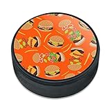 GRAPHICS & MORE Hamburger Cheeseburger Pattern with Fries and Bacon Ice Hockey Puck