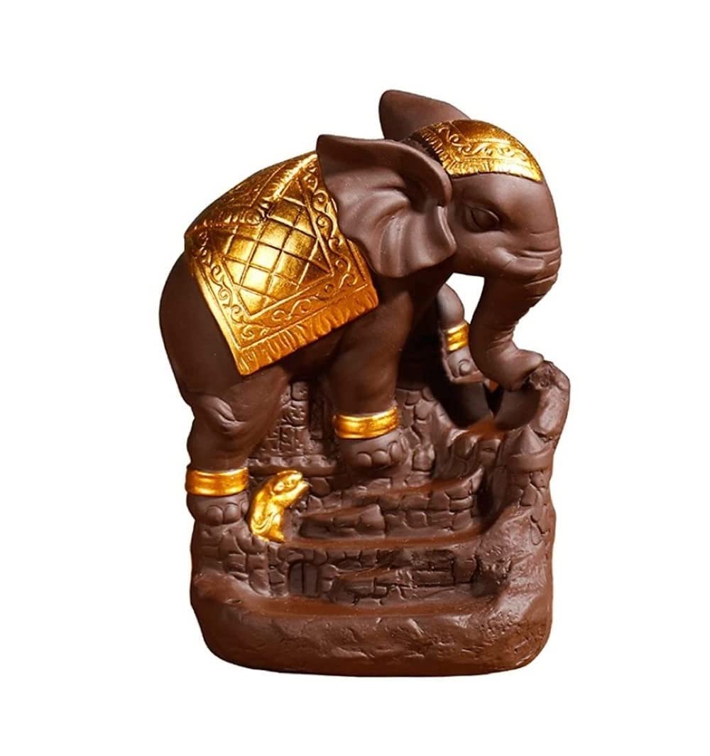 Porta Incenso Bruciatore Incenso Porta Incenso In Ceramica Con Elefante Bruciatore Di Incenso A Riflusso Porta Cono Di Incenso Per Figurine Decorazioni Per La Casa Portaincenso Per Famiglia(B)