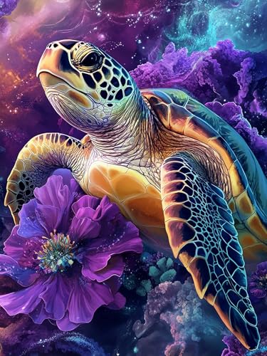 VAIIEYO 5D DIY Diamond Art Kits for Adults Turtle, Diamond Painting Animal, Paint by Numbers Full Drill Round Rhinestone Craft Canvas for Home Wall Decor Gift 12x16 inch-27