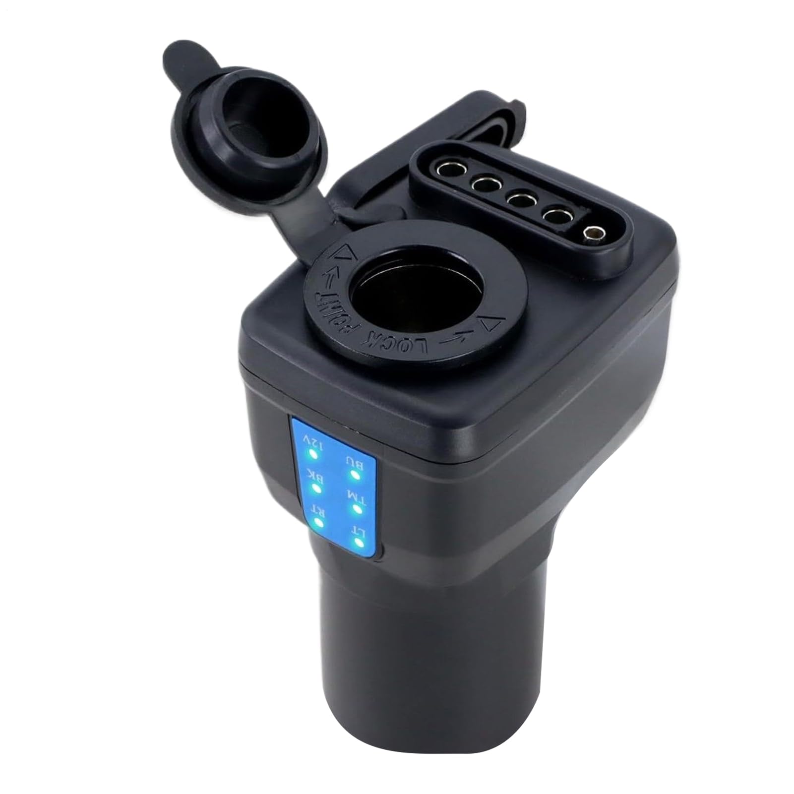 Tester Gniazda Holowniczego 7-polowego 7 Pin Łącznik Ze Wskaźnikami LED | Złącze 7-pinowe do Przyczepy 4/5-pinowej Do Instalacji Elektrycznej Garażu Kontroli Podróży Drogowej Warsztatu Łodzi Picku