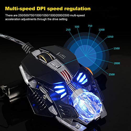 Gaming Mouse,Ergonomic USB Computer Mouse,Wired Competitive Optics Gaming Mouse,Wired USB Mechanical Glowing Crystal Ball Aggravated Computer Accessories(1) - Thumbnail 7
