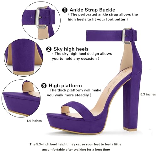 Image of Allegra K Women's Platform High Heel Ankle Strap Chunky Heels Sandals