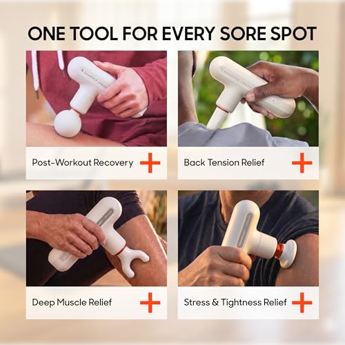 Image of Sharper Image Powerboost Move Aero Massage Gun - Deep Tissue Percussion Massager for Muscle Recovery & Pain Relief, Portable Mini Handheld Massager for Back, Neck & Shoulders, Quiet Travel Design