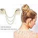 Produktbild Haarklammern Haarspangen-Clips Haarreife Haarkämme Hot Billig-Feine Vintage Haarschmuck Doppel Goldkette Mit Blatt Kamm Kopf Neue Stirnbänder Für Frauen Mädchen Dame