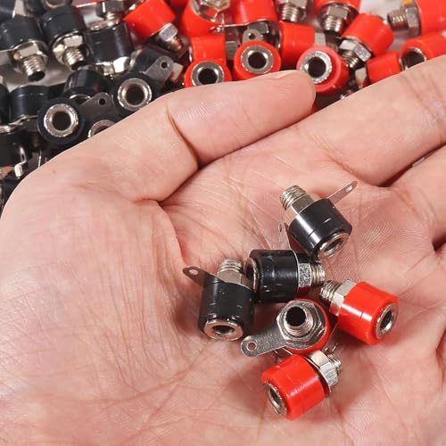 60 conectores banana plug 4mm (rojo+negro) miniatura 5