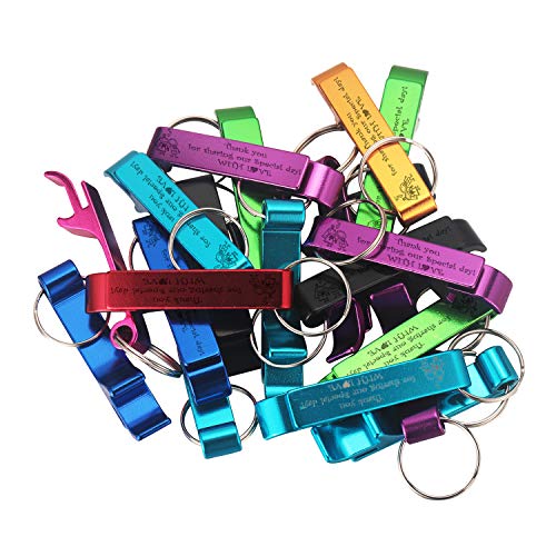 Personalized Wedding Party Favors Bottle Openers Keychain Wedding Gift, Multi Color, Pack of