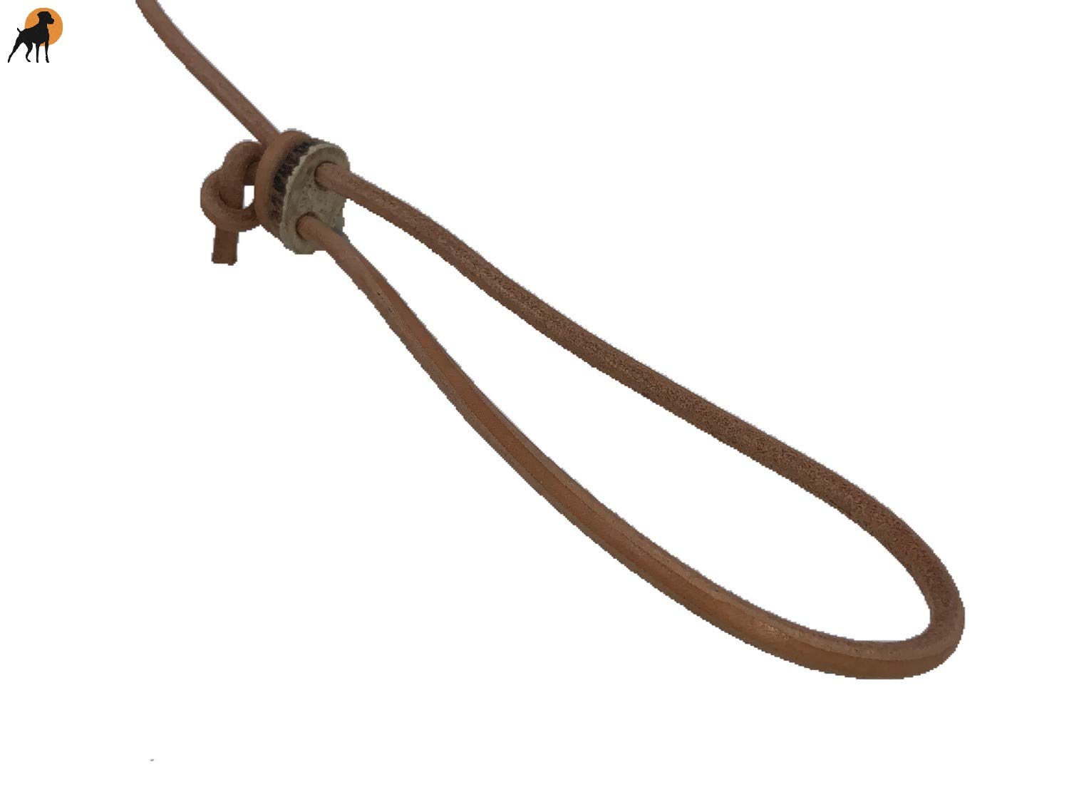 Lautlose Jagdleine Flüsterleine Retrieverleine aus Rundleder 6mm x ca. 320cm Natur